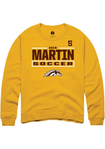 Drew Martin Western Michigan Broncos Mens Gold NIL Stacked Box Player Crew