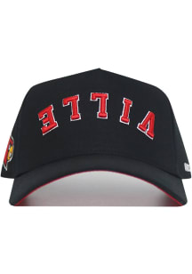 No Rivals Louisville Cardinals Upside Down Blackout Adjustable Hat - Black