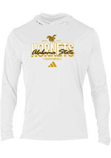 Adidas Alabama State Hornets Mens White Heat Seal Long Sleeve Hood