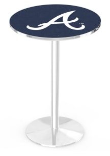 Atlanta Braves Chrome Round Base Pub Table