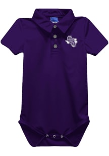 Vive La Fete SFA Lumberjacks Baby Purple Team Short Sleeve One Piece Polo