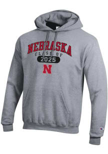Champion Nebraska Cornhuskers Mens Grey Class of 2025 Powerblend Long Sleeve Hoodie