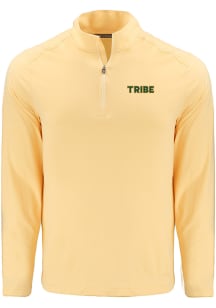Cutter and Buck William & Mary Tribe Mens Gold Coastline Long Sleeve Qtr Zip Pullover