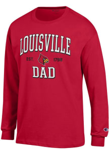 Champion Louisville Cardinals Red Est Date Dad Jersey Long Sleeve T Shirt