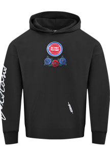 Pro Standard Detroit Pistons Mens Black Fire and Roses Fashion Hood