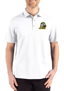 Cutter and Buck Oregon Ducks Mens White Advantage Refresh Short Sleeve Polo