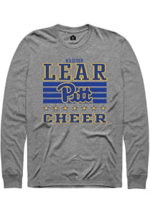 Madison Lear Pitt Panthers Grey NIL Striped Long Sleeve Player T Shirt