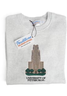 Pitt Panthers Mens Grey Campus Long Sleeve Crew Sweatshirt