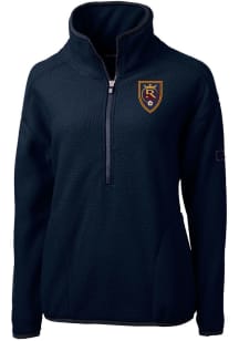 Cutter and Buck Real Salt Lake Womens Navy Blue Cascade Sherpa Qtr Zip
