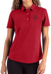 Cutter and Buck Indiana Hoosiers Womens Red Advantage Short Sleeve Polo Shirt