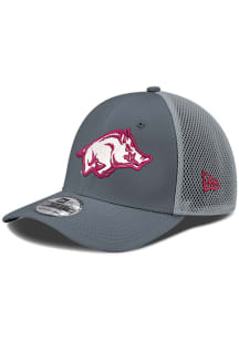 New Era Arkansas Razorbacks Mens Grey 3930NEO ARKRAZ GRAPHITE GRAY HOG Flex Hat