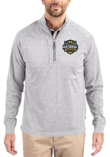 Cutter and Buck Michigan Wolverines Mens Grey 2026 MBB Champions Adapt Eco Knit Big and Tall Qtr Z..