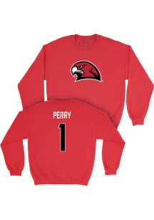 Trey Perry   Miami RedHawks Youth Red NIL Long Sleeve Crew Sweatshirt