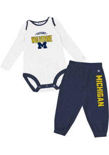 Champion Michigan Wolverines Infant Blue Skybox Long Sleeve Pant Set Top and Bottom