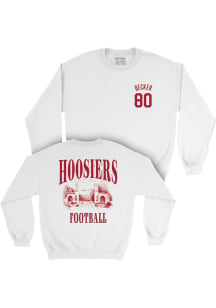 Charlie Becker  Campus Ink Indiana Hoosiers Youth White NIL Gates Crew Long Sleeve Crew Sweatshirt