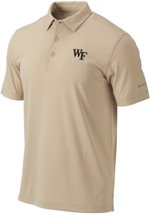 Columbia Wake Forest Demon Deacons Mens Gold Heat Seal Omni Wick Drive Short Sleeve Polo