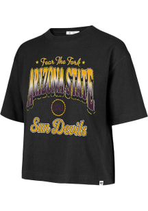 47 Arizona State Sun Devils Womens Black Vibe Check Short Sleeve T-Shirt