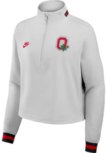 Nike Ohio State Buckeyes Womens Silver Heritage Qtr Zip