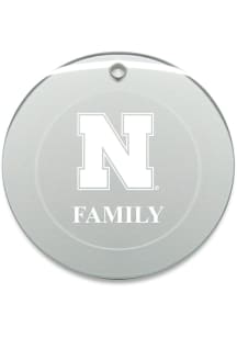 Nebraska Cornhuskers Family Round Ornament - White