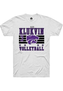 Alex Klukvin K-State Wildcats White NIL Striped Short Sleeve Player T Shirt