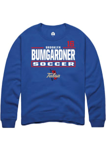 brooklyn bumgardner Tulsa Golden Hurricane Mens Blue NIL Stacked Box Player Crew
