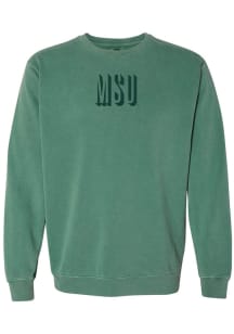 Michigan State Spartans Mens Green Team Name Long Sleeve Crew Sweatshirt