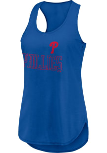 Philadelphia Phillies Womens Blue Straight Tank Top