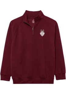 League Arizona State Sun Devils Mens Maroon Embroidered Team Logo Essential Long Sleeve Qtr Zip Pu..