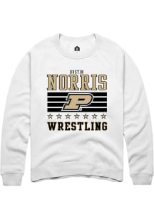 Dustin Norris Purdue Boilermakers Mens White NIL Striped Player Crew