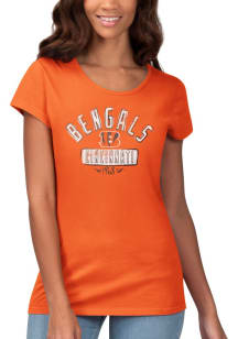 Cincinnati Bengals Womens Orange Endzone Date Short Sleeve T-Shirt