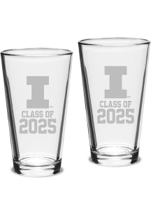 Illinois Fighting Illini Class of 2025 Set of 2 Pint Glass - White