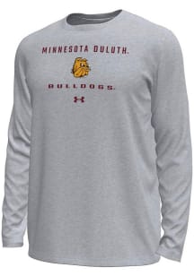 Under Armour UMD Bulldogs Grey Straight Name Tech Stretch Long Sleeve T-Shirt