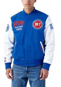 Mens Detroit Pistons Pro Standard Mens City Arch Varsity Heavyweight Jacket - Blue