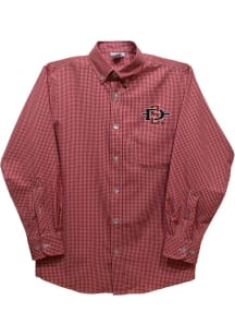 Vive La Fete San Diego State Aztecs Toddler Red Gingham Long Sleeve Polo