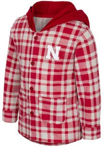 Colosseum Nebraska Cornhuskers Toddler Cardinal Plaid Button Up Long Sleeve T-Shirt