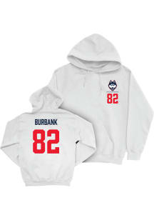 Logan Burbank UConn Huskies Mens White NIL Logo Player Hood