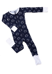 Penn State Nittany Lions Baby Navy Blue Double Zipper Loungewear One Piece Pajamas