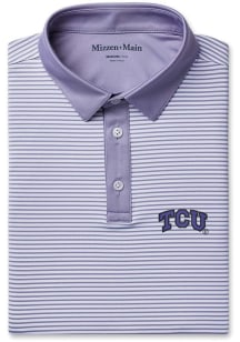 Mizzen+Main TCU Horned Frogs Mens Purple Versa Short Sleeve Fashion Polo