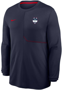Nike UConn Huskies Navy Blue Dri-Fit Coach Long Sleeve T Shirt