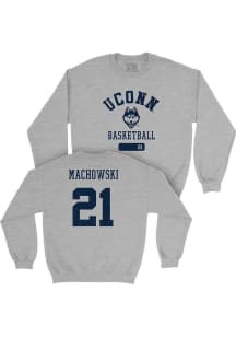 Nils Machowski UConn Huskies Mens Grey NIL Varsity Player Crew