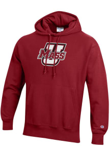 Champion Massachusetts Minutemen Mens Maroon Reverse Weave Long Sleeve Hoodie