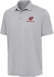 Antigua Central Michigan Chippewas Mens Grey Heather Track and Field Par 3 Short Sleeve Polo