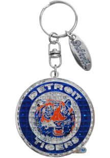 Detroit Tigers Tiger Logo Magic Glitter Keychain - Navy Blue