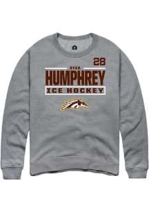 Ryan Humphrey Western Michigan Broncos Mens Grey NIL Stacked Box Player Crew