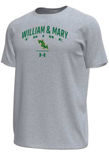 Under Armour William & Mary Tribe Grey Arch over logo Tech Stretch Short Sleeve T Shirt