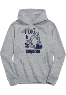 Vive La Fete Duquesne Dukes Youth Grey Excavator Long Sleeve Hoodie