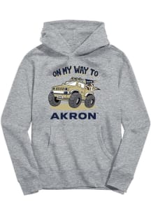 Vive La Fete Akron Zips Youth Grey On My Way Long Sleeve Hoodie