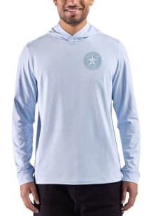 Cutter and Buck Houston Astros Mens Light Blue Heather Mono Adapt Big and Tall Hooded Sweatshirt
