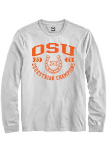 Summit Sportswear Oklahoma State Cowboys White Big 12 Equestrian Champs 2026 Long Sleeve T Shirt