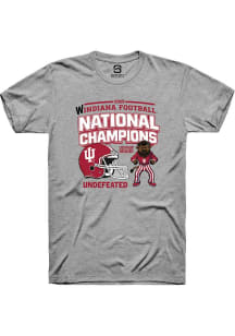 Summit Sportswear Indiana Hoosiers Grey Headlines 2025 National Champions Short Sleeve T Shirt